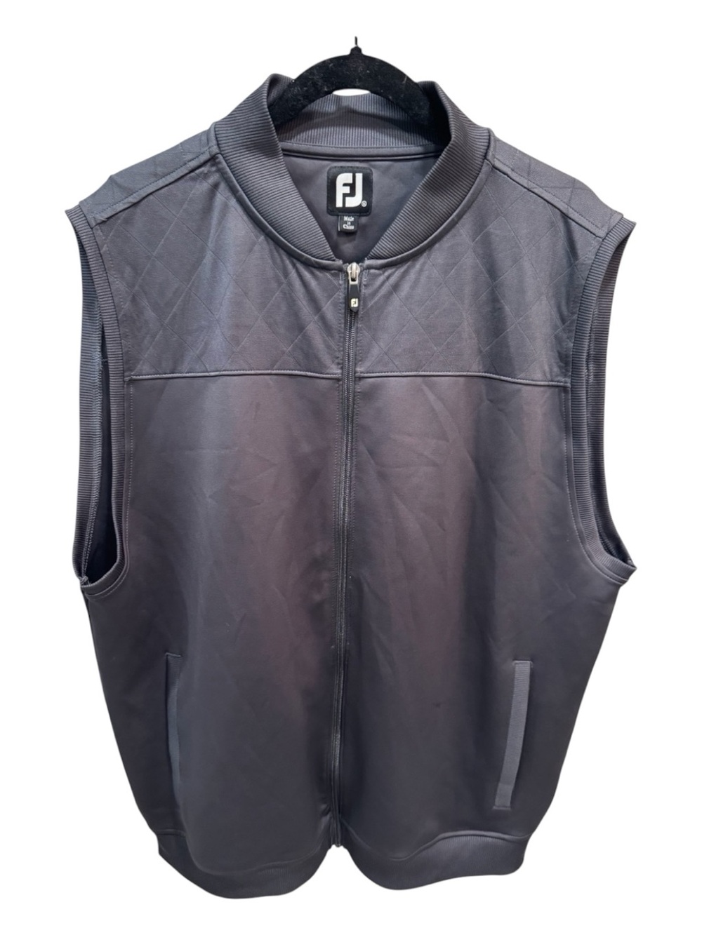 FootJoy FJ Golf Vest Mens XL Charcoal Gray Full Zip Hybrid Quilted Performance